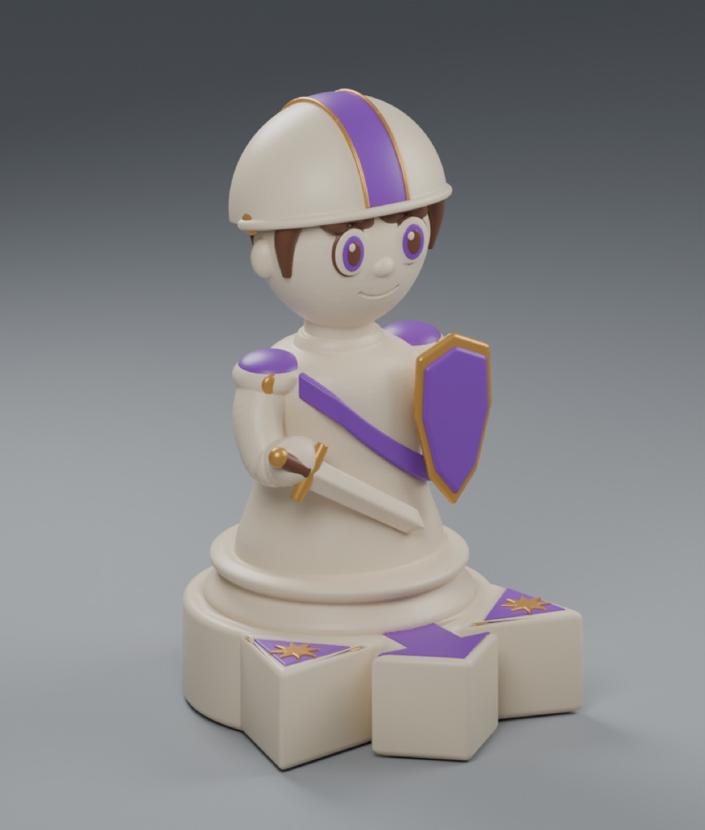 Pawn design with its movement clues on the base